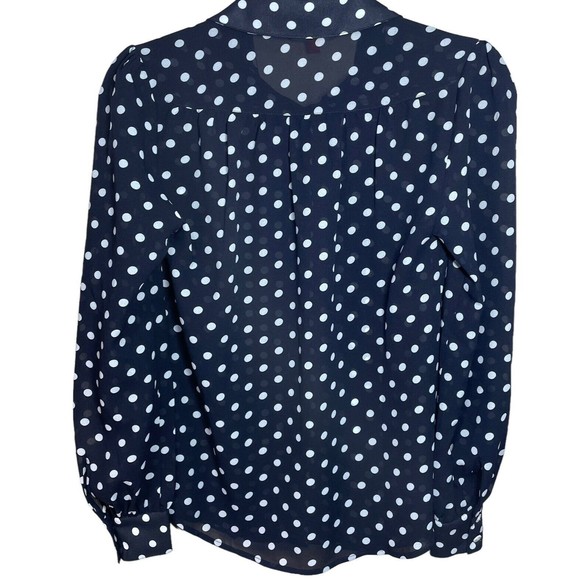 ModCloth Be Buzzworthy Button-Up Top Dotted Blouse‎ Black White Career Size XS - Picture 3 of 12